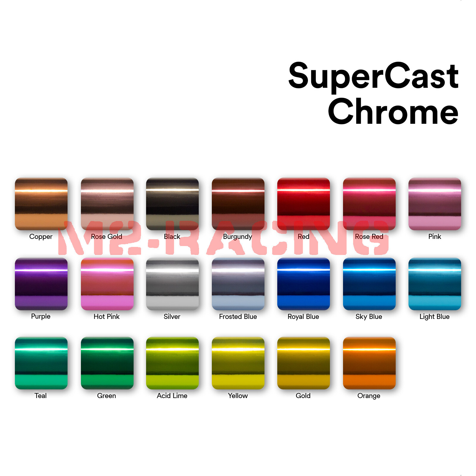 Premium Silver Supercast Chrome Car Vinyl Wrap Sticker Easy Stretch Air Release
