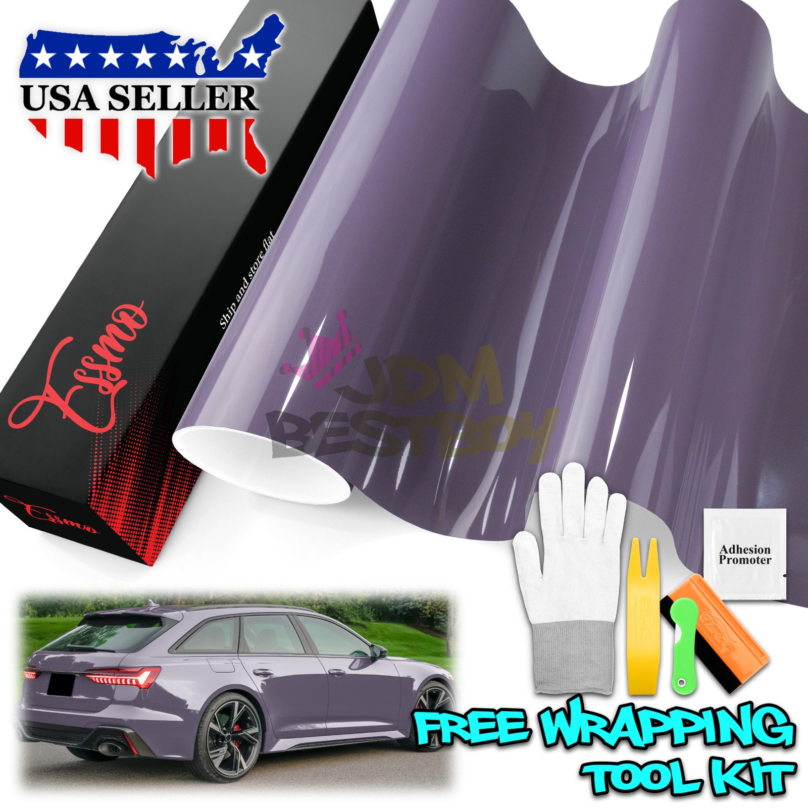 ESSMO PET Super Gloss Provence Purple Vehicle Vinyl Wrap Decal Sheet Like Paint