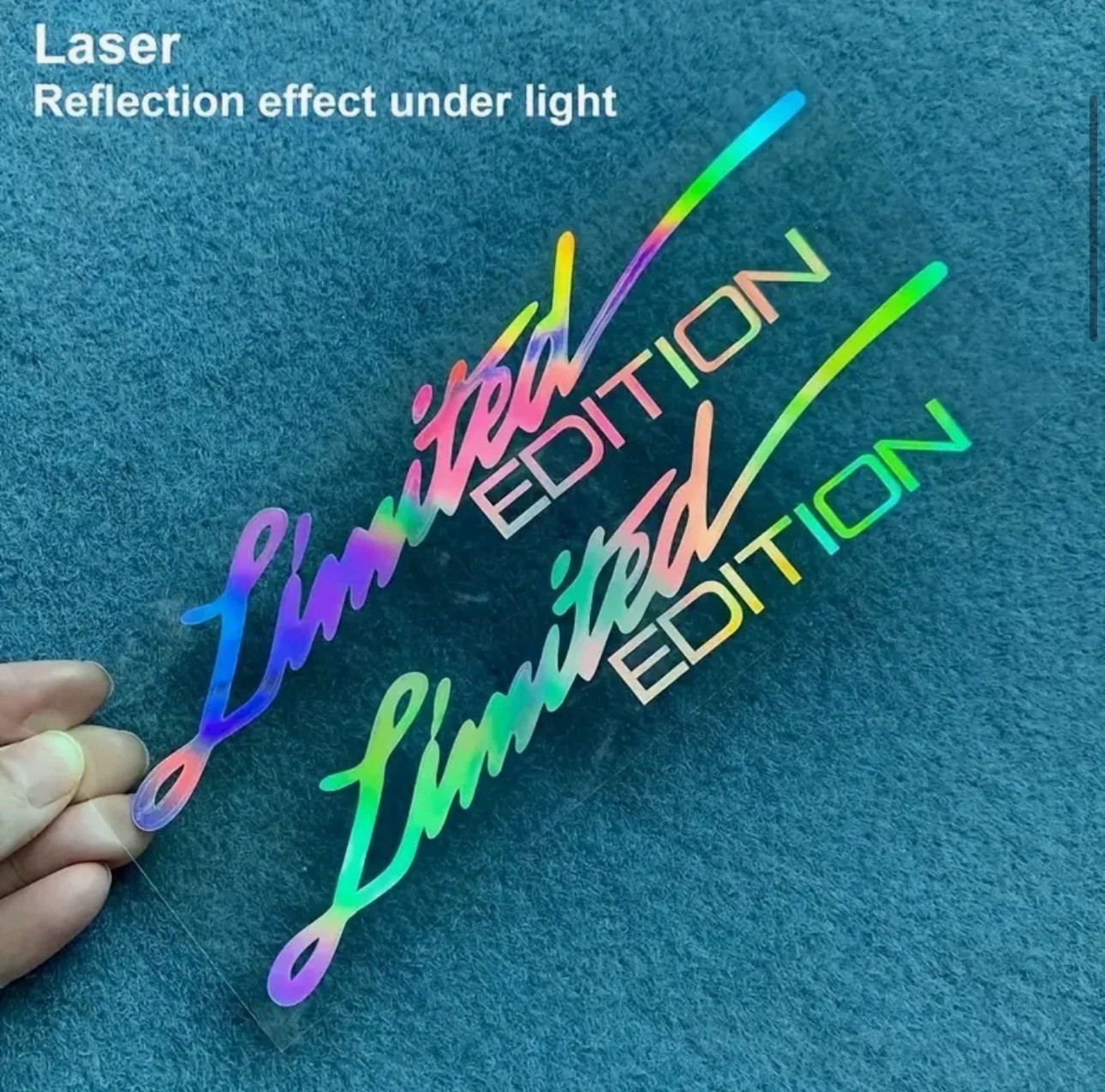 Holographic Limited Edition 6” Laser Decal Sticker Reflective Multicolor 2PC Set