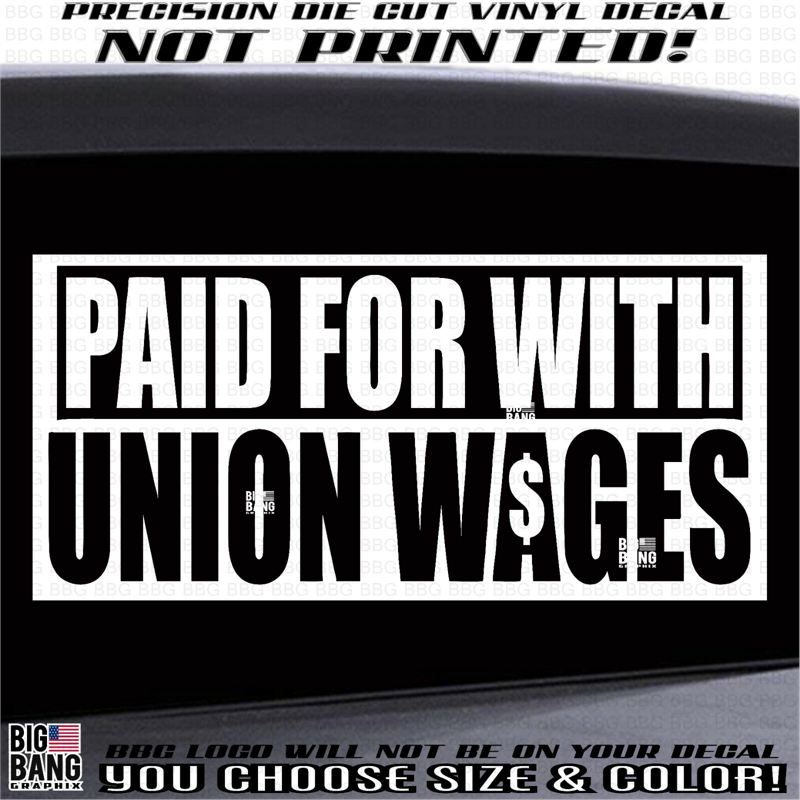 Union Vinyl Decal Sticker Proud Pro Union Home Worker Local Trades Tradesman USA