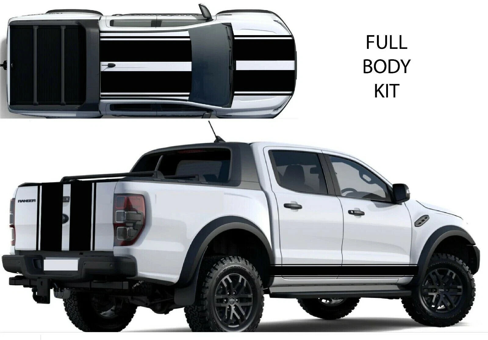 Fits Holden Colorado Graphics Kit Bonnet Rear Side Stripes Decals Kit 4×4