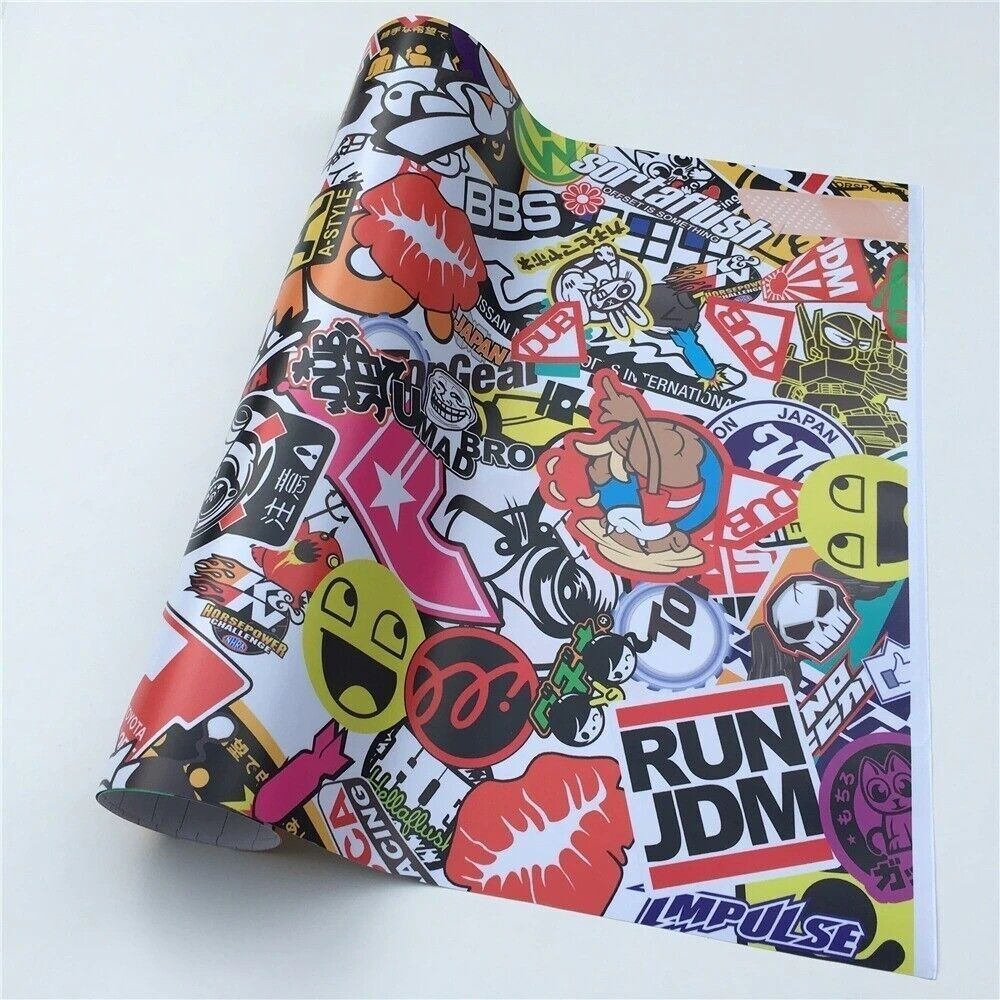 【Sticker Bomb】 Vinyl Wrap Decals Film Graffiti Cartoon Anime JDM USDM Sheet DIY