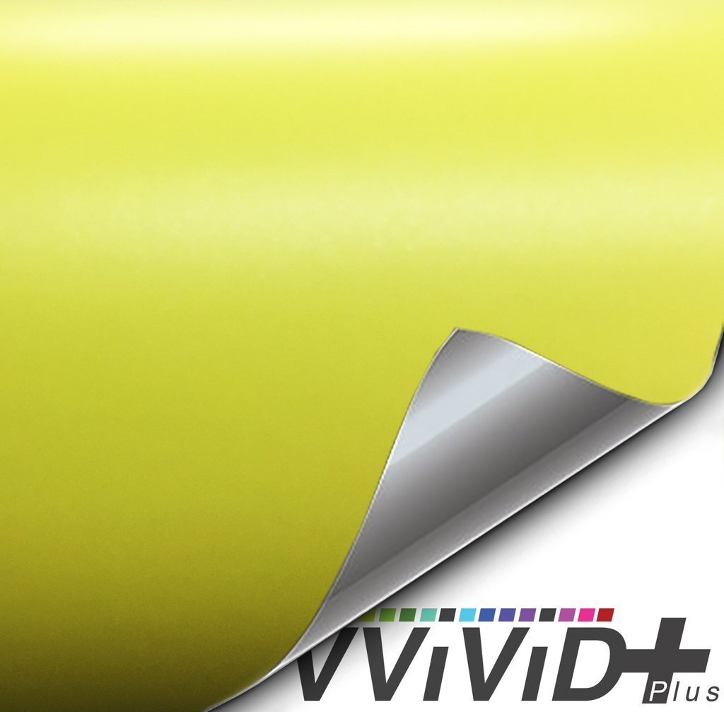 VVivid 2020 VVivid+ Matte Metallic Daytona Yellow Vinyl Car Wrap Film | V206