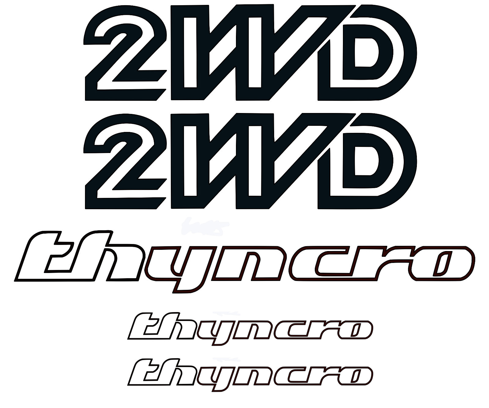 VW 2WD THYNCRO (syncro font) Decal Sticker set 1986-91, Volkswagen, Vanagon