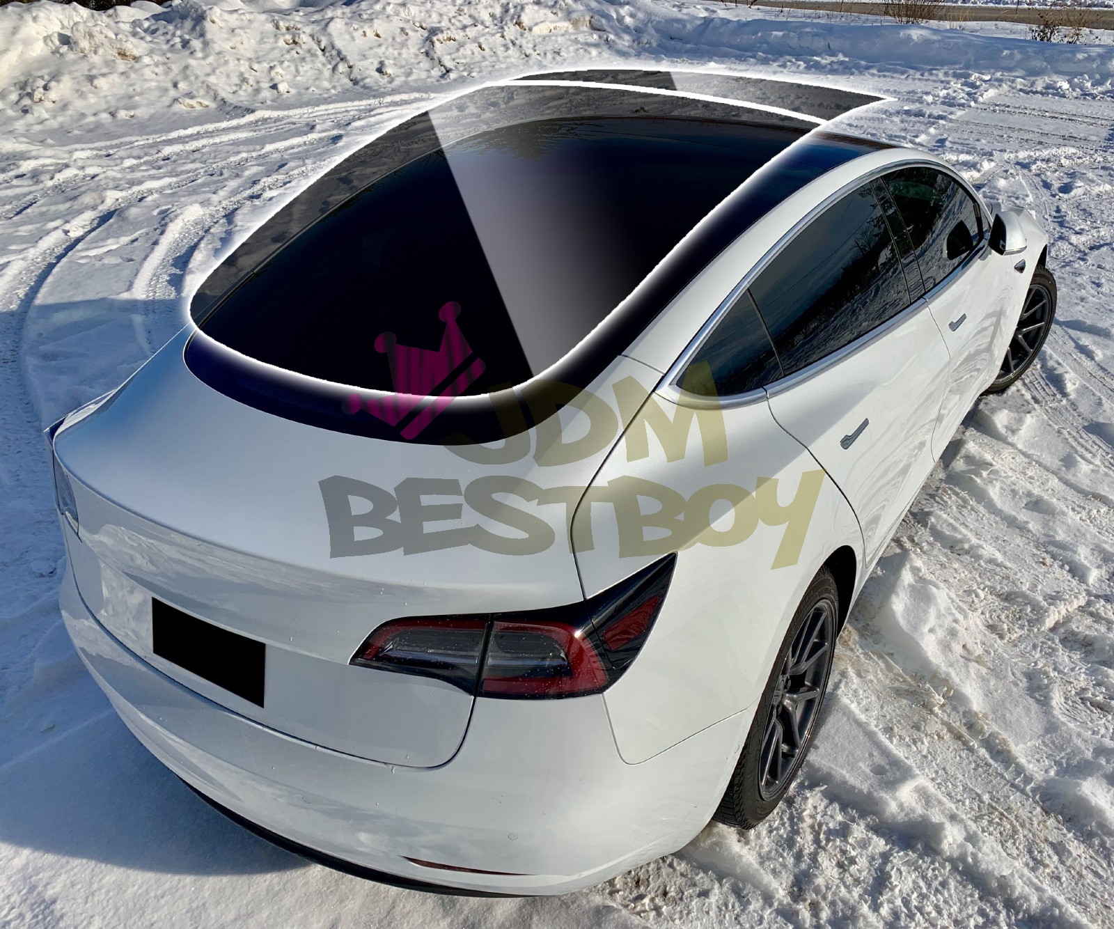 TPU Essmo Security Black Smoke Glass Sunroof VLT70% UV99% Windshield Sunshade