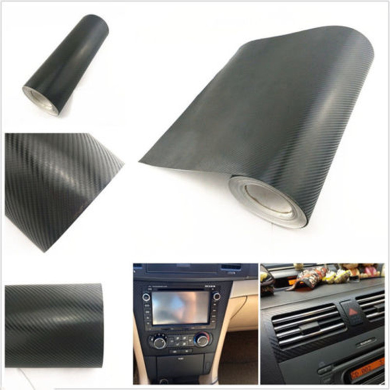 3D Waterproof Carbon Fiber Vinyl Car Wrap Sheet Roll Film Sticker Decal 120x30cm