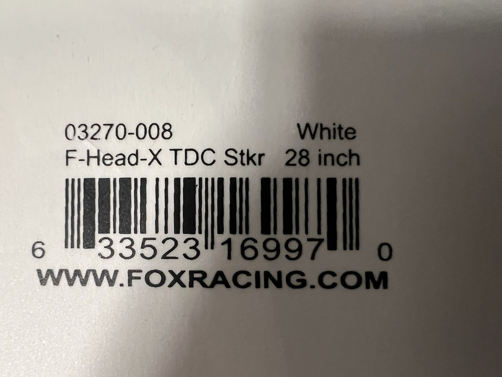 Fox Racing Window Decal 28 INCH