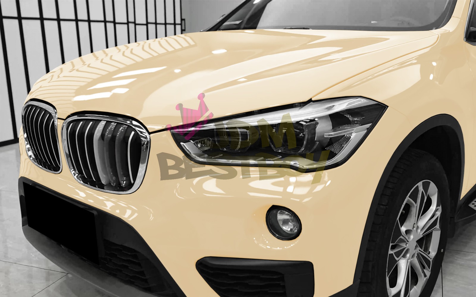 High Gloss Light Ivory Car Vinyl Wrap Sticker Decal Sheet Film DIY Air Release
