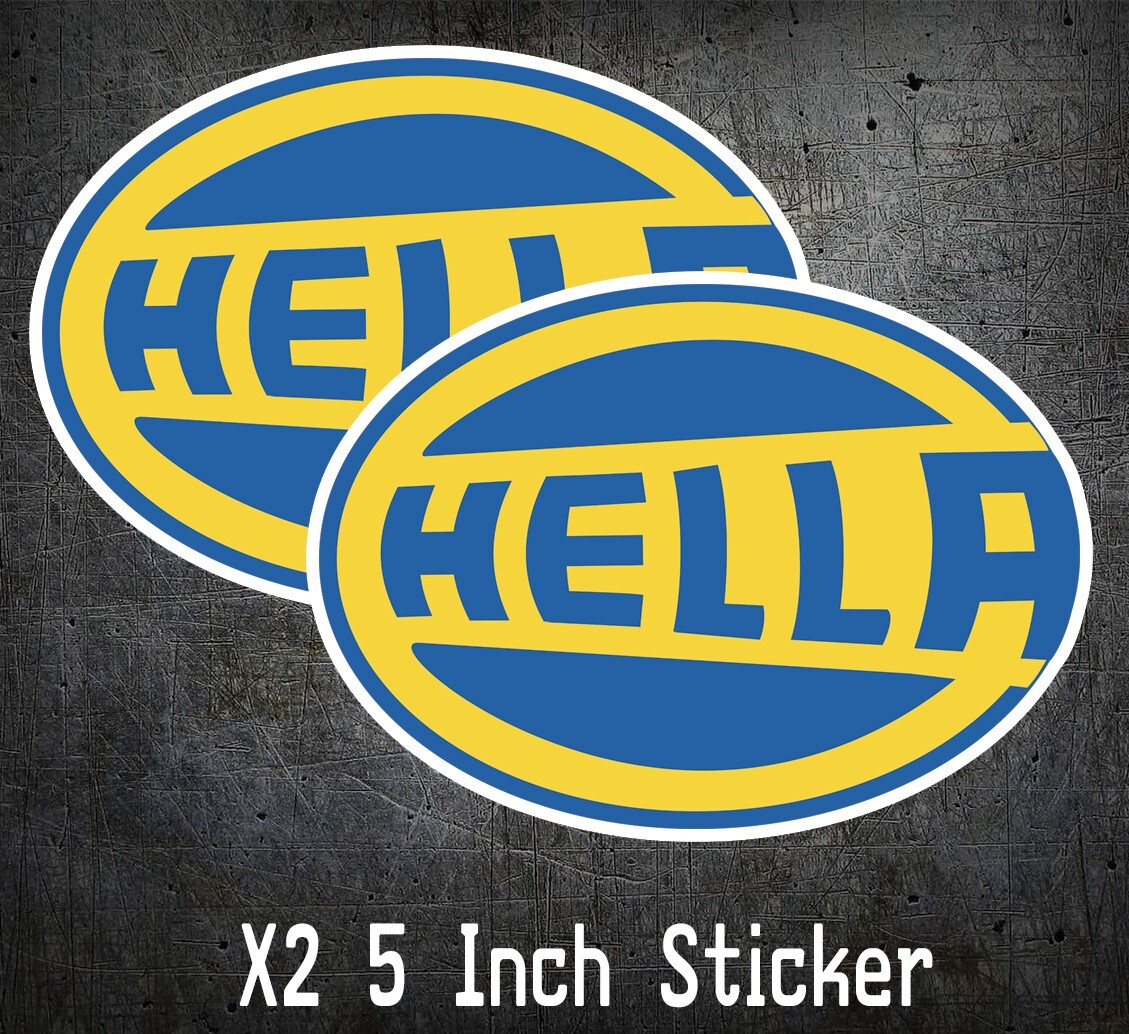 2X HELLA DECAL STICKER JDM FOG LIGHTS LIGHTING DRIVING VEHICLE CAR WINDOW RACING