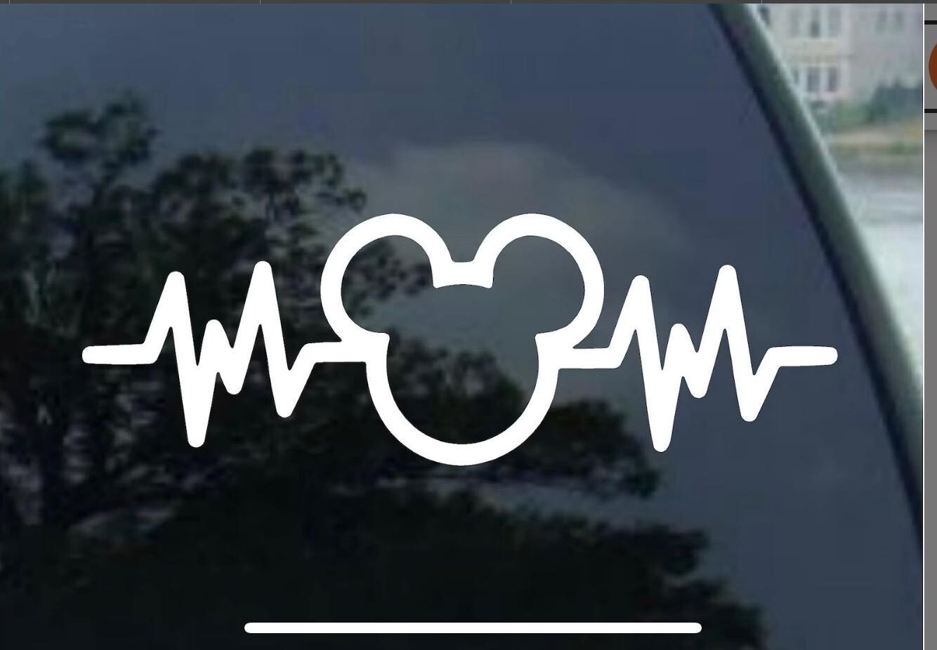 Disney Heartbeat vinyl decal Mickey Mouse / Size 7″ X 2.5″