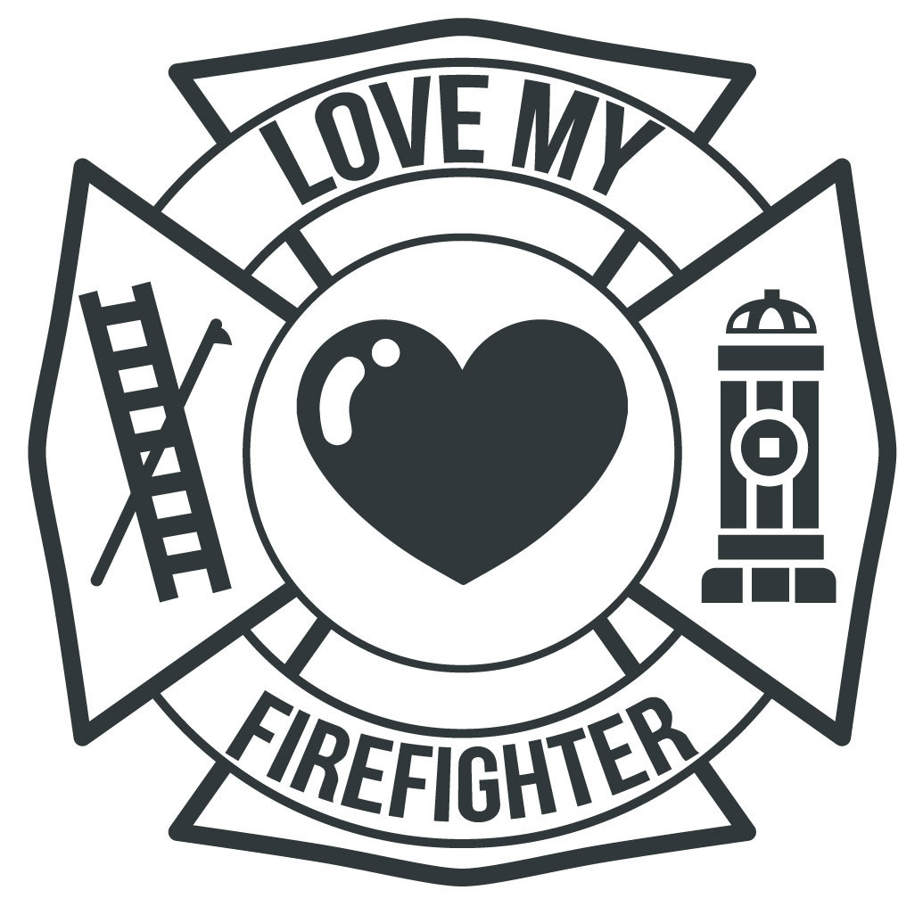 LOVE MY FIREFIGHTER MALTESE CROSS Vinyl DECAL STICKER WINDOW GLASS CAR TRUCK