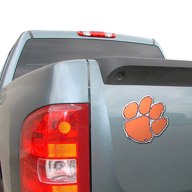 NCAA Clemson Tigers Aluminum Auto Emblem Decal Size Aprx. 3 1/4 x 3 1/4 inches
