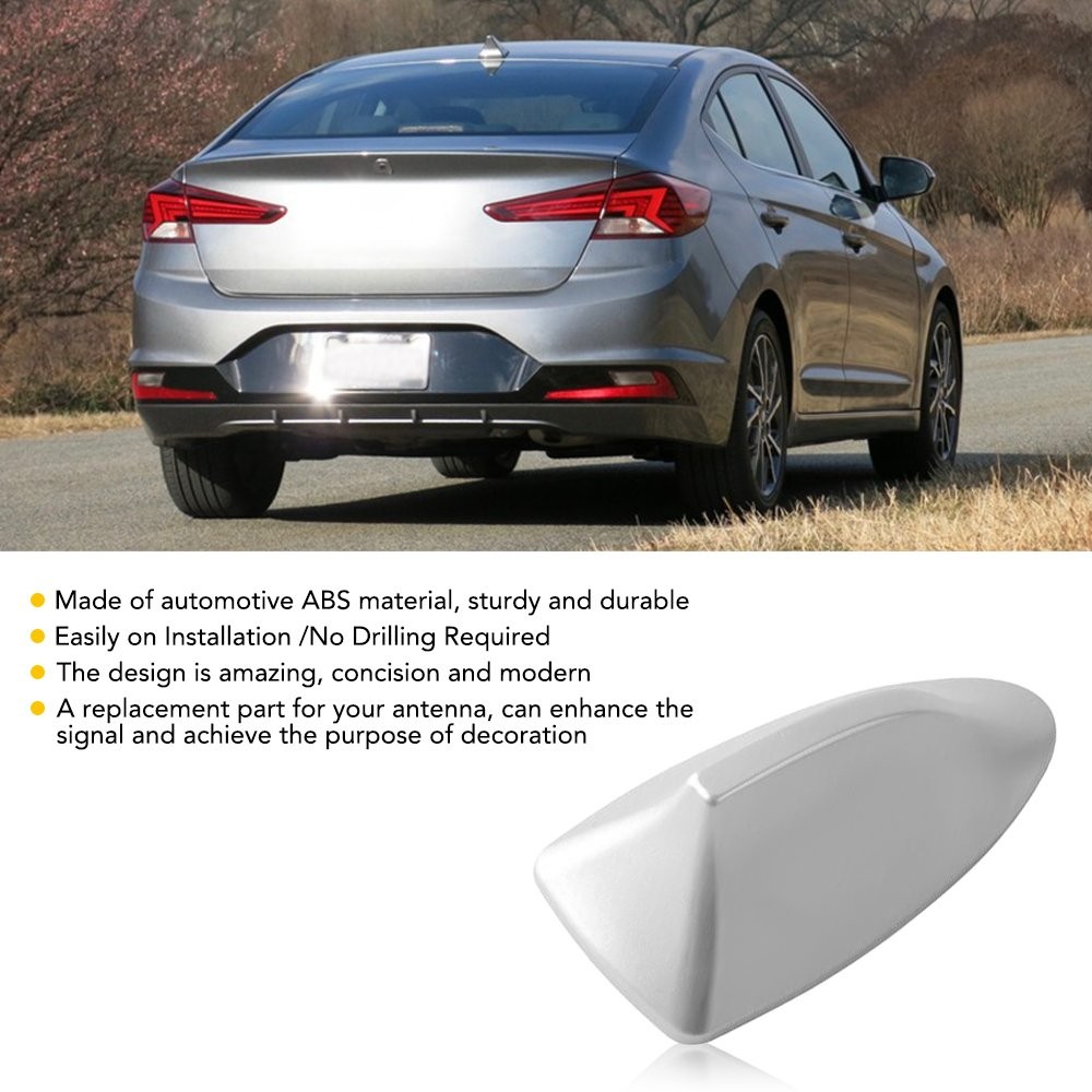 1/2Set Shark Fin Sliver Cover Antenna Radio FM Signal /AM Booster Decor Car Acce