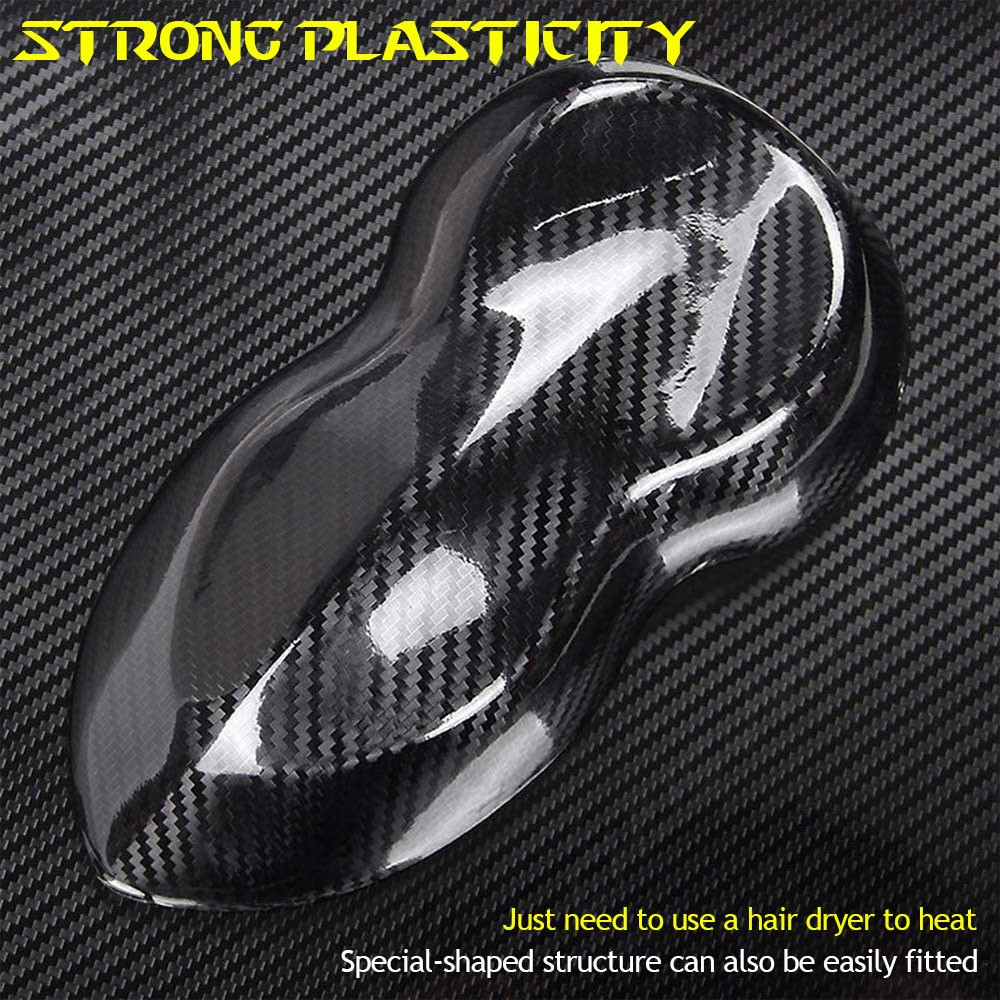 1-PC 5D Real Carbon Fiber Vinyl Wrap Sheet, High Gloss Finish for Auto Exterior