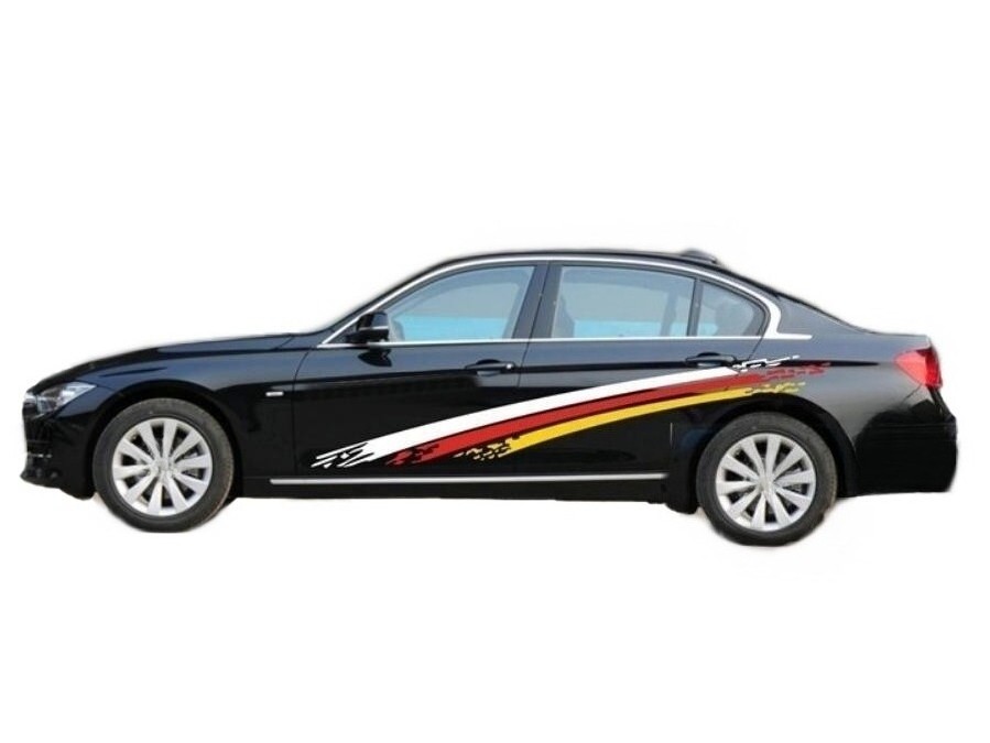 Graphics Tricolor Car Stickers For All Car Side Racing Stripe Decal Custom 2 PCS