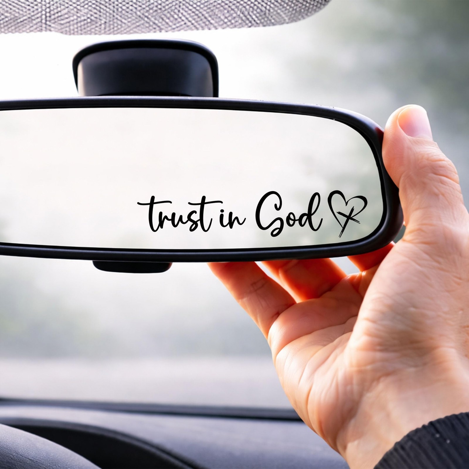 VICILO Trust in God Car Mirror Decal 1 Pack, Rearview Black