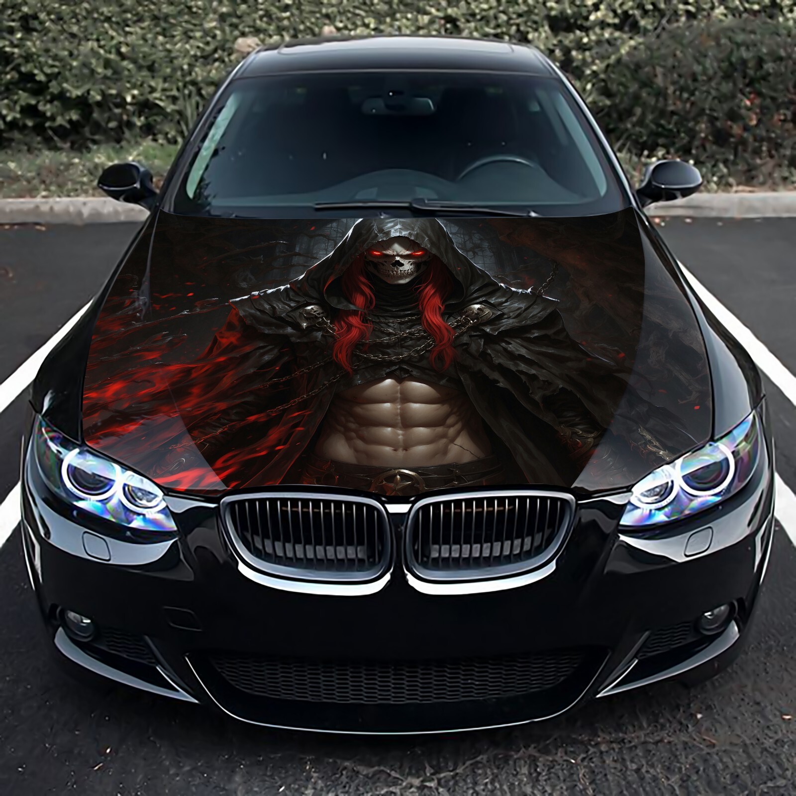 Skull Necromancer Car Hood Wrap Decal Vinyl Sticker Graphic For Car and Truck 3M