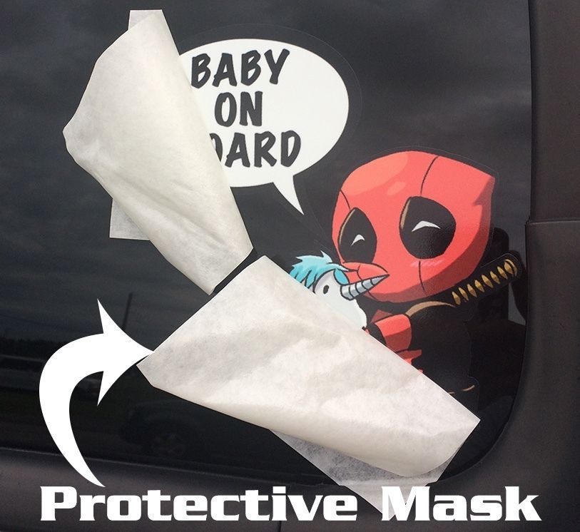 Baby Deadpool Baby On Board Sticker, Deadpool Baby on Board Bumper Sticker Decal