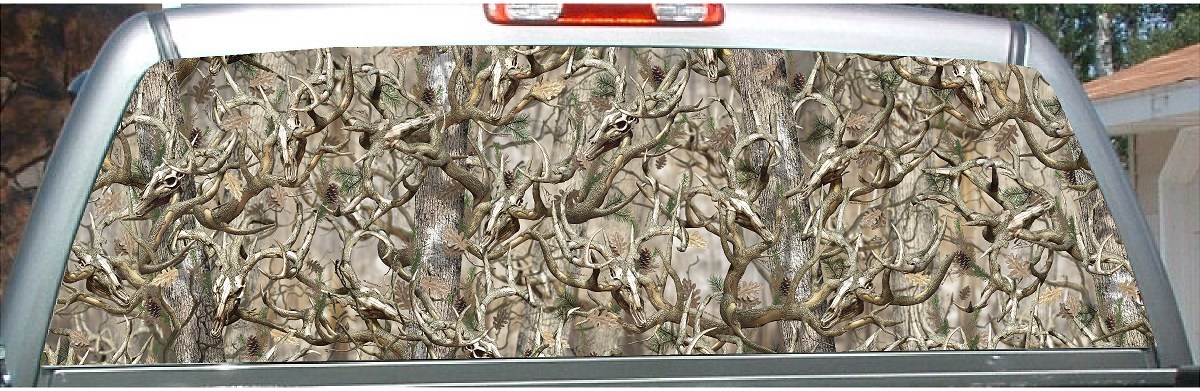 Obliteration camouflage hunting rear window view thru graphic decal