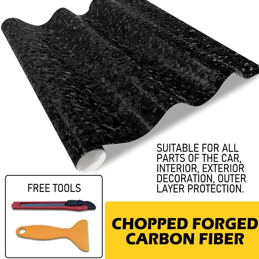 Forged Carbon Fiber Vinyl Wrap Roll Interior Car Wrap Stickers 59INx11.8IN EOA