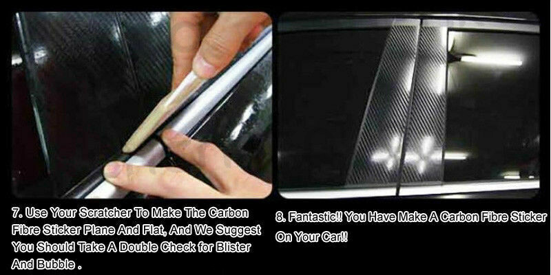 1pcs 12″x60″ 5D Premium Black Carbon Fiber Vinyl Wrap Bubble Free Air Release US