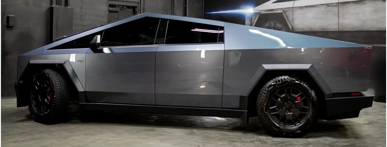 Cybertruck DIY PPF Paint Protection Film Wrap Color Change Gloss Bryon Blue
