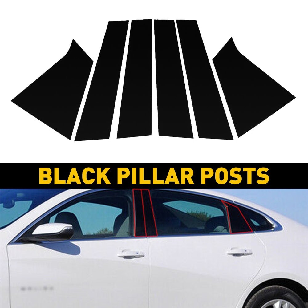 6/1 For Chevrolet Malibu 2016-2021 Car Door Trim Pillar Posts Black Decal Cove A
