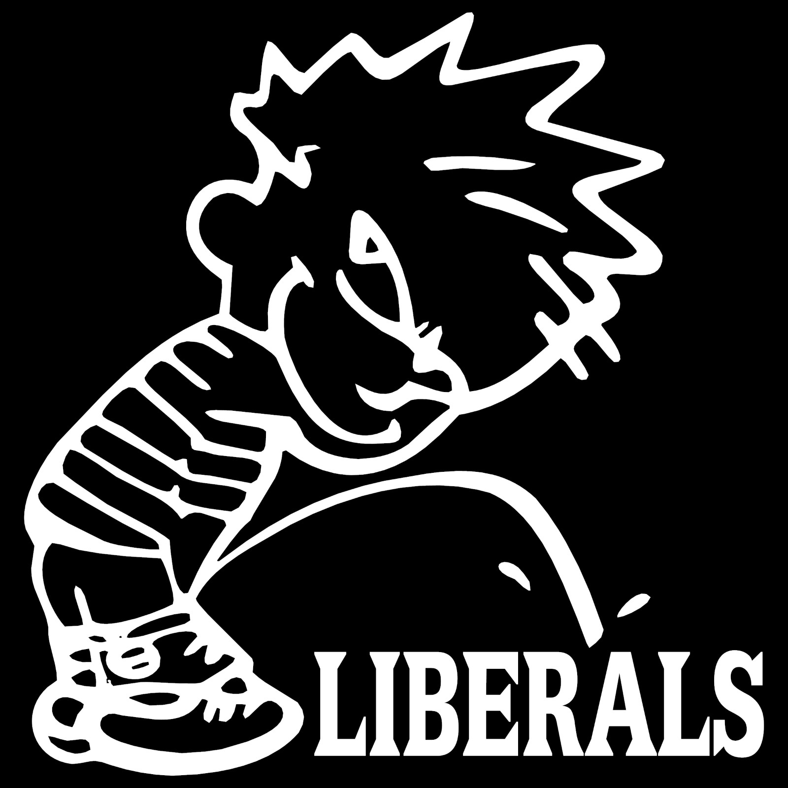 Calvin Piss On Liberals Funny Car Truck Window Wall Laptop Vinyl Decal Sticker.