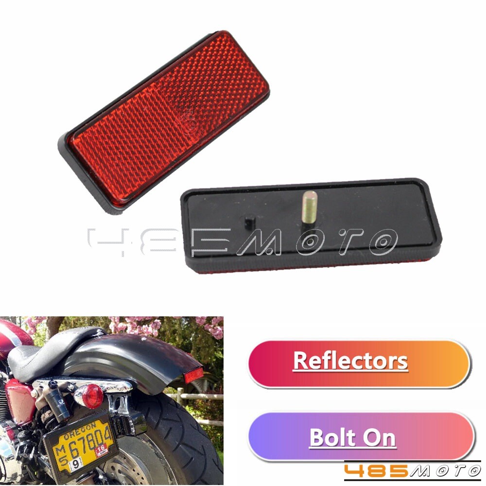 PMMA Motorcycle ATV Rectangle Reflectors Warning Bolt On Reflector Plate -Red