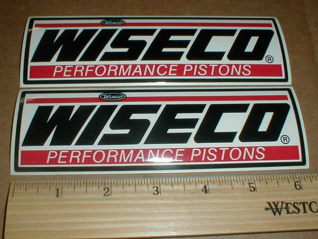 Wiseco High Performance Pistons Drag Racing Hot Rod Glossy Sticker Decal 6.5″ x2