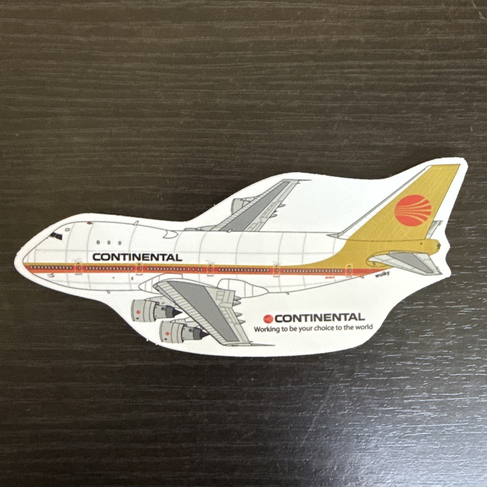 Sticker Continental B747-100 3 Inches X 6 Inches