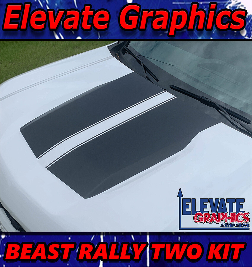 Fits Chevy Silverado Rally Beast Two Stripes Vinyl Graphics 3M Decals 2019-2024