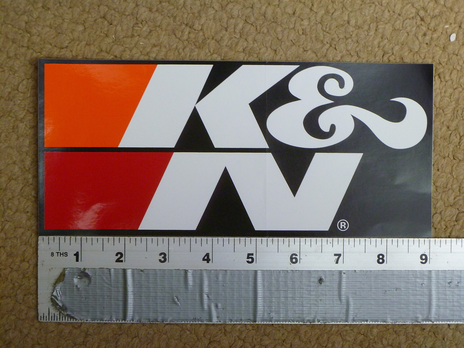 K&N Filters Large Black Rectangle Sticker Decal