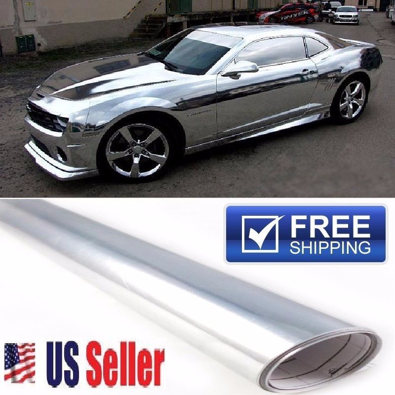 “REFLECTIVE” Silver Chrome Vinyl Paint/Surface Wrap Film Protector Sheet 12″x60″