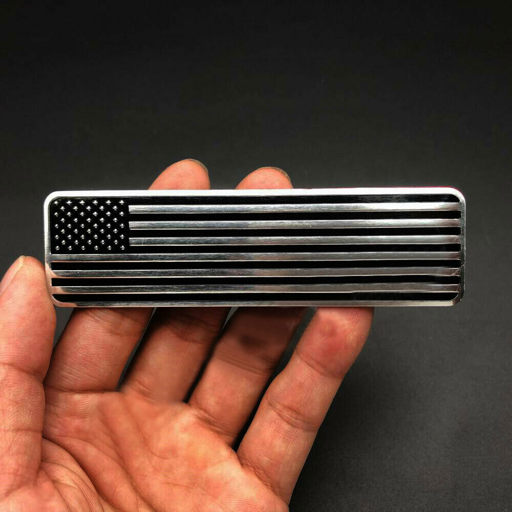 2x Black Metal USA American Flag Car Trunk Emblem Badge Decal Sticker Accessory