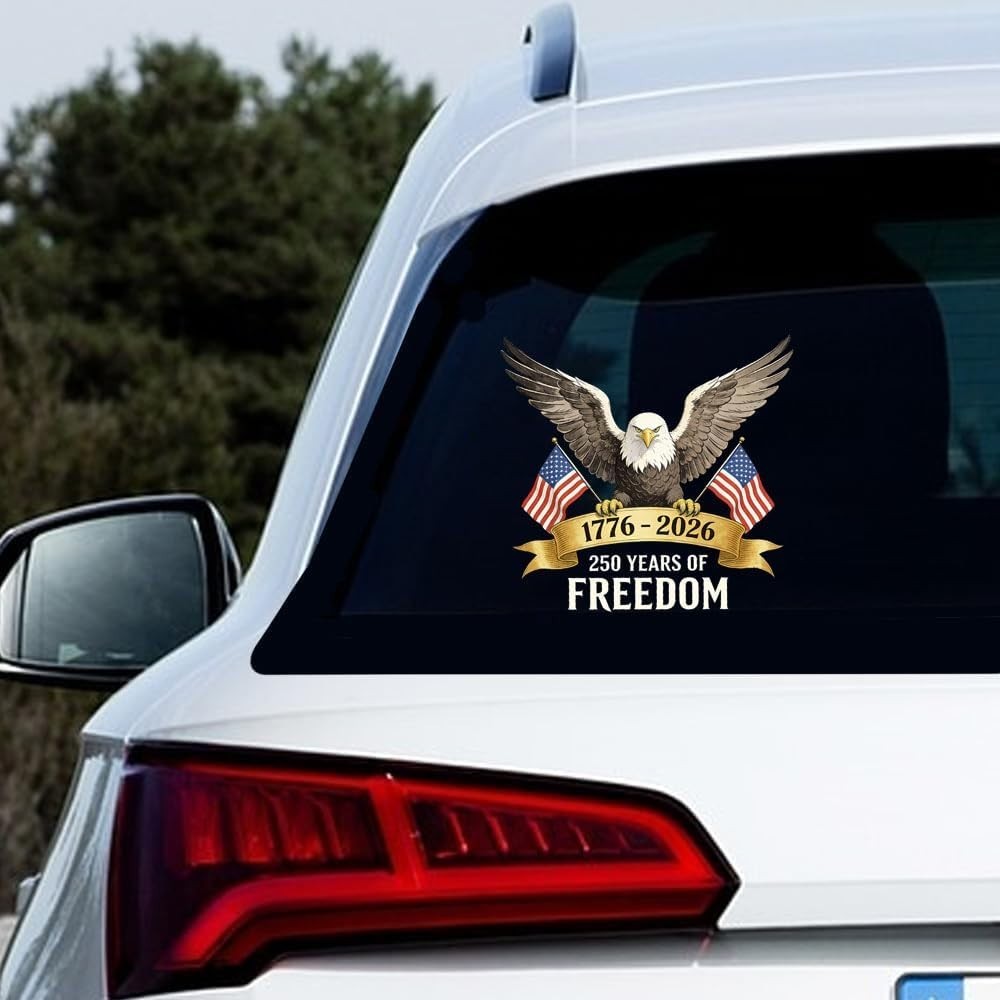 Patriotic 250 America Decal: Fade Resistant Vinyl Sticker for All Vehicles