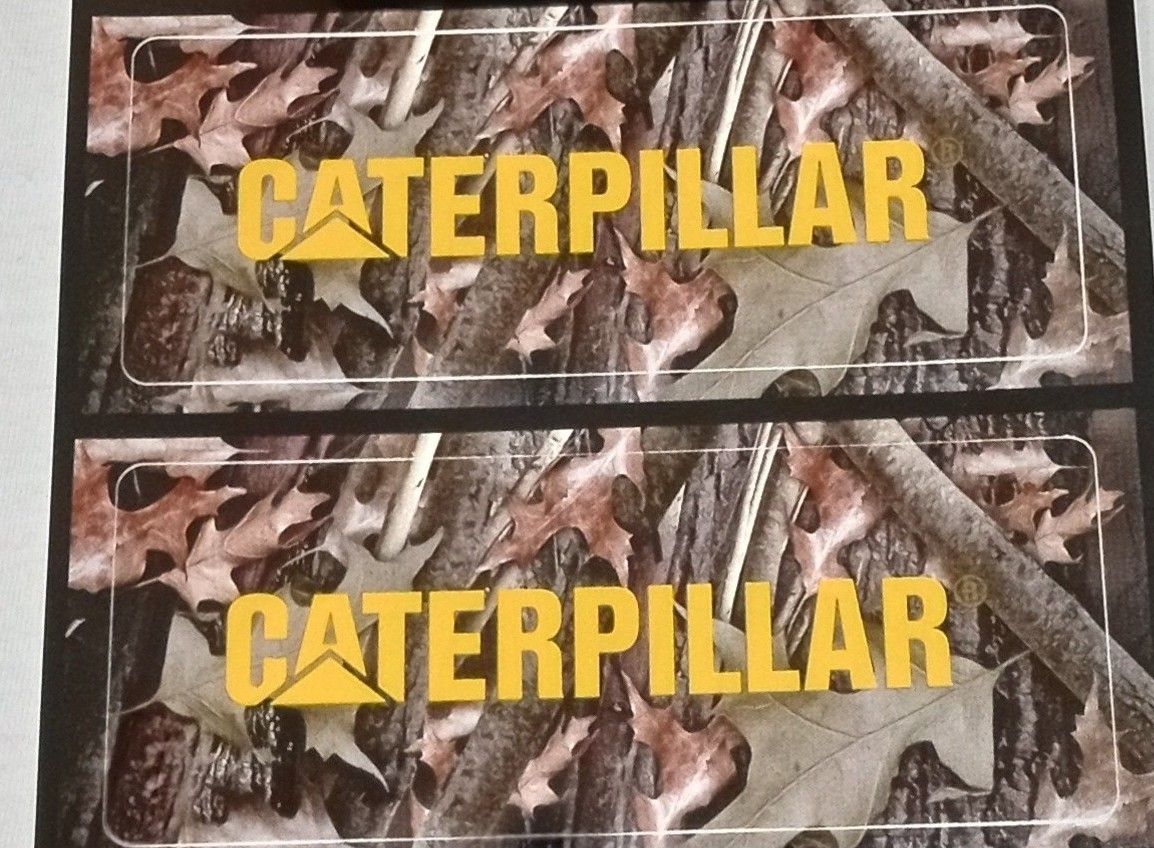 Vinyl CATERPILLAR Decal 5 1/4″ x 2″ ( 2 Per Sheet ) Camouflage Design USA Made