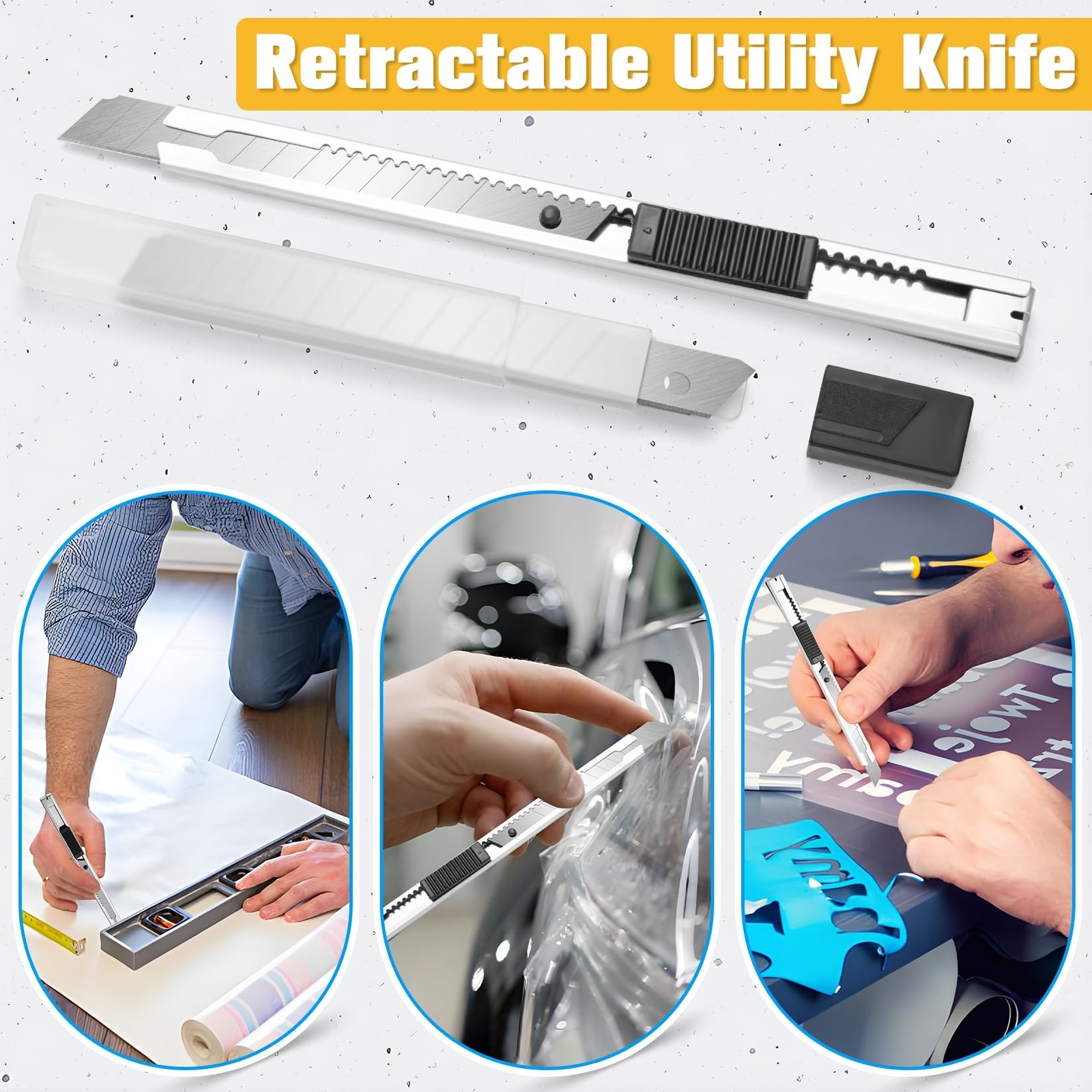 Vinyl Wrap Tool Kit for Car Window Tint Installation, 4″ Felt Edge Squeegee