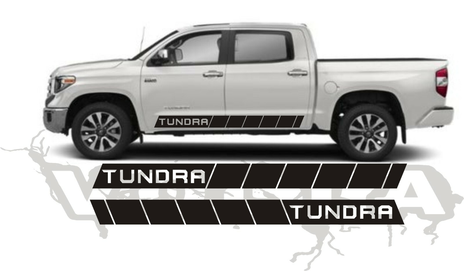 2X Side Vinyl Decals For Toyota Tundra 2007-2024 Racing Stripes USA Decals