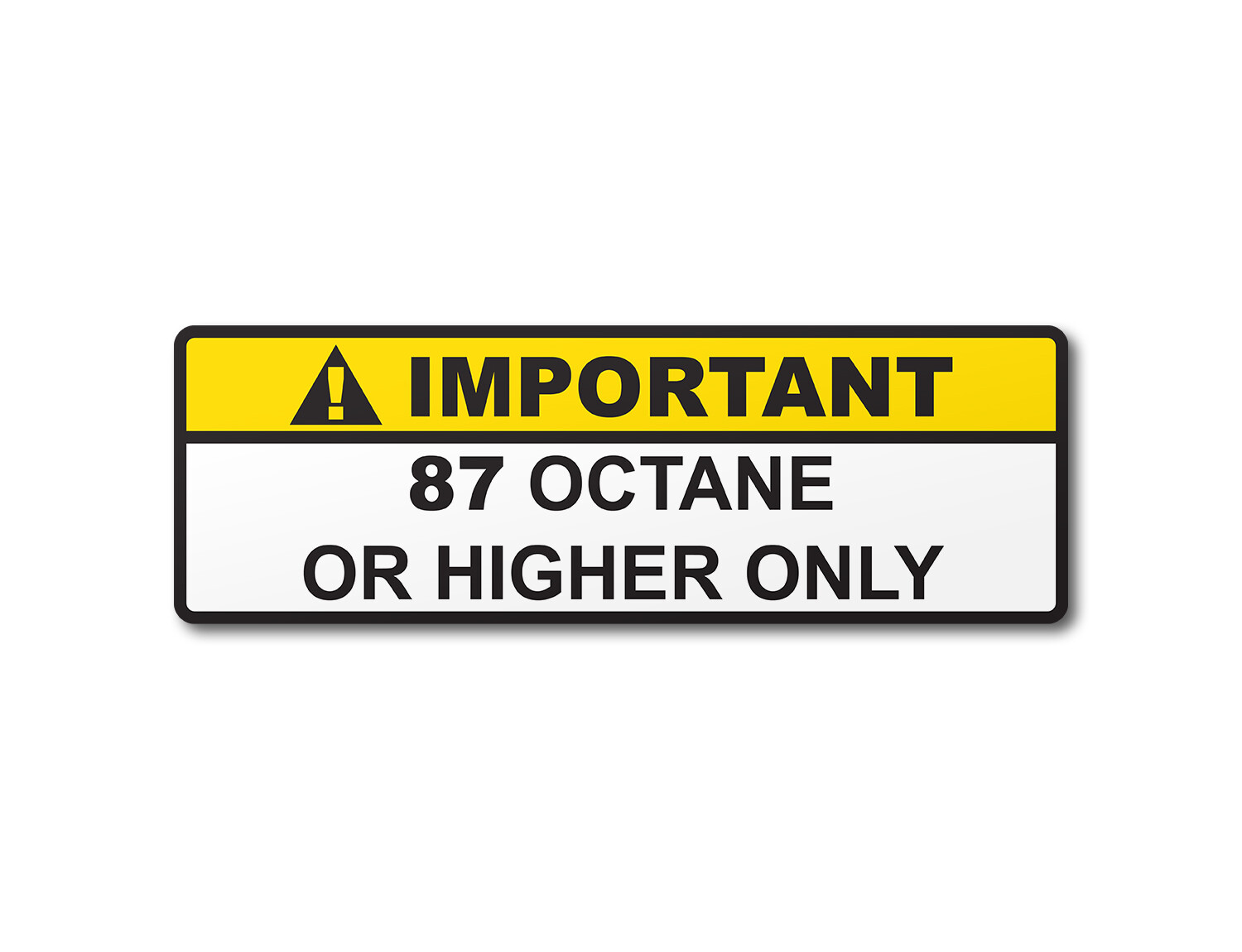 2 pcs x Warning Label 87+ or Higher Octane Gas Gasoline Fuel Tank Sticker Decal
