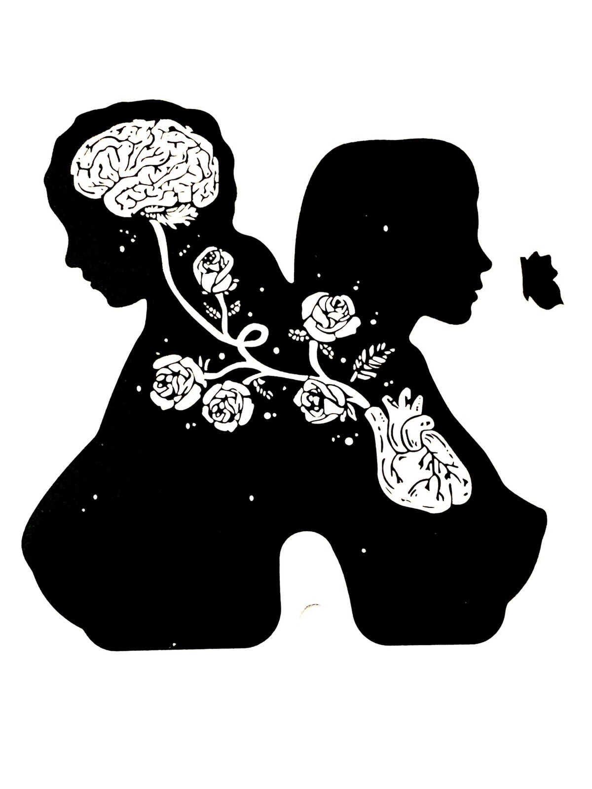 Dark Fantasy Art Sticker 3″ Mind Heart Body Soul Connection Love Unity
