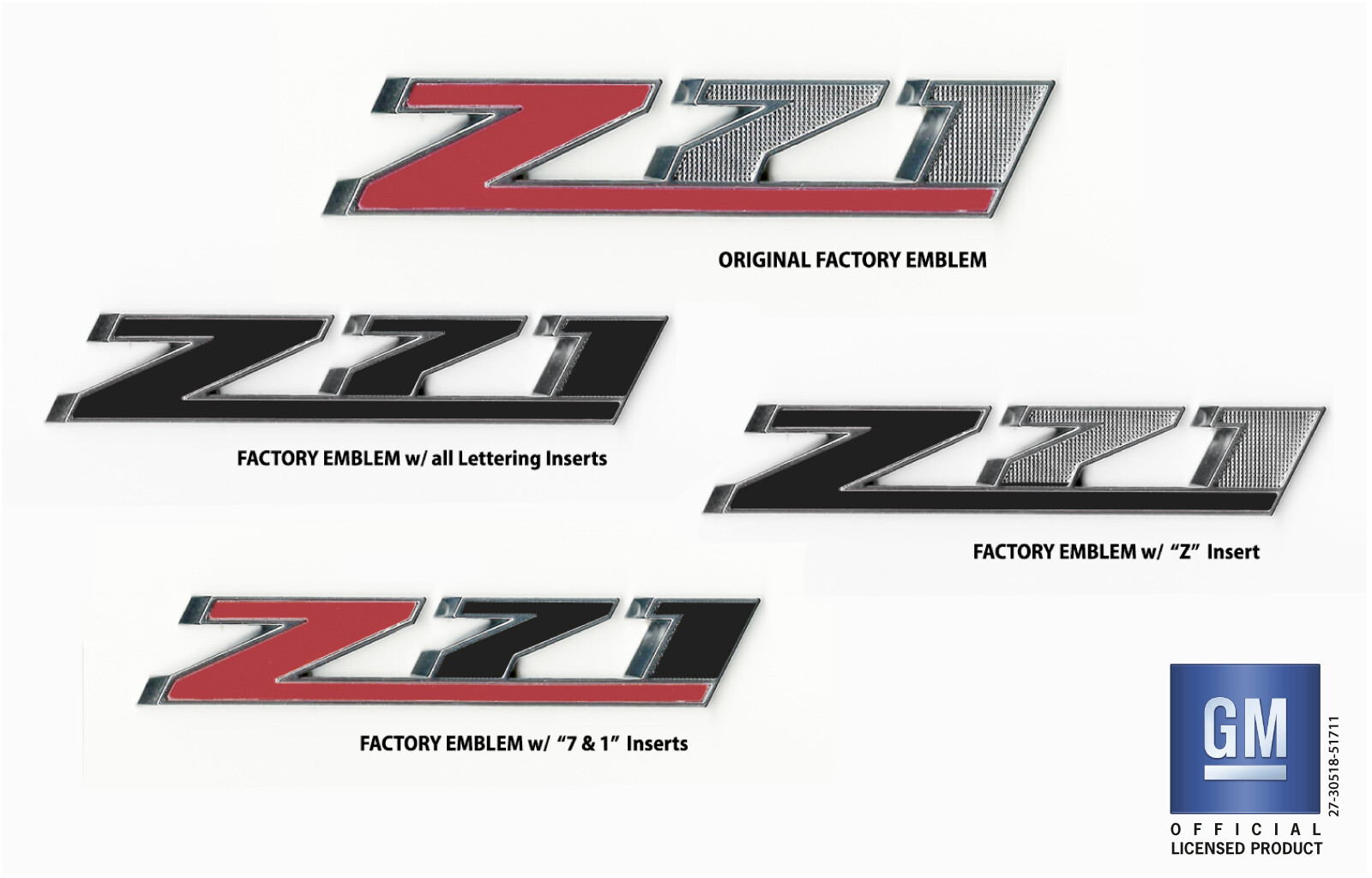 2014-2018 Chevy Silverado Z71 Grille Grill Emblem PLASTIC LETTERS Set Black