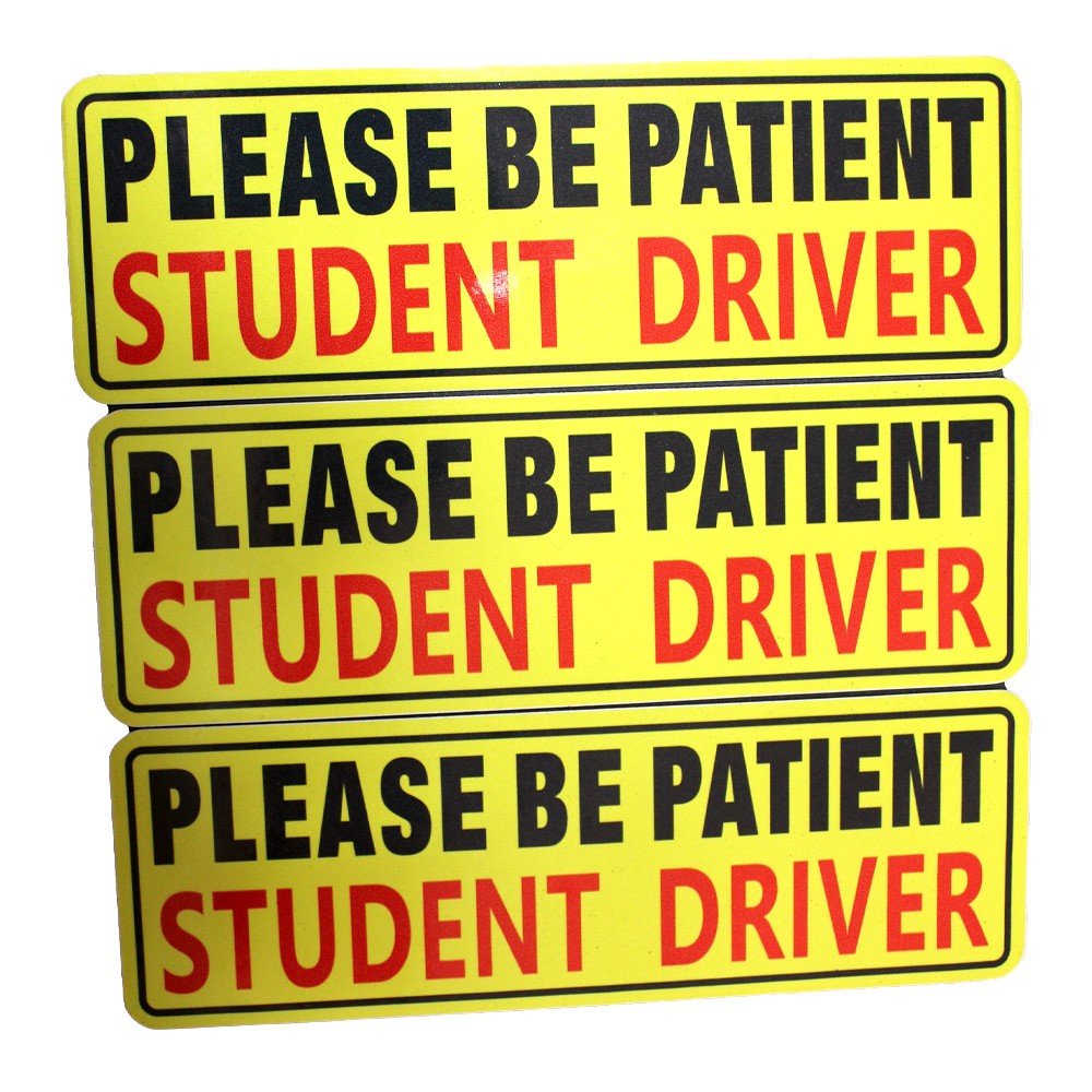 3 Pcs Bumper Sticker Decal Magnet Car Signs Please Be Patient Student Driver Car