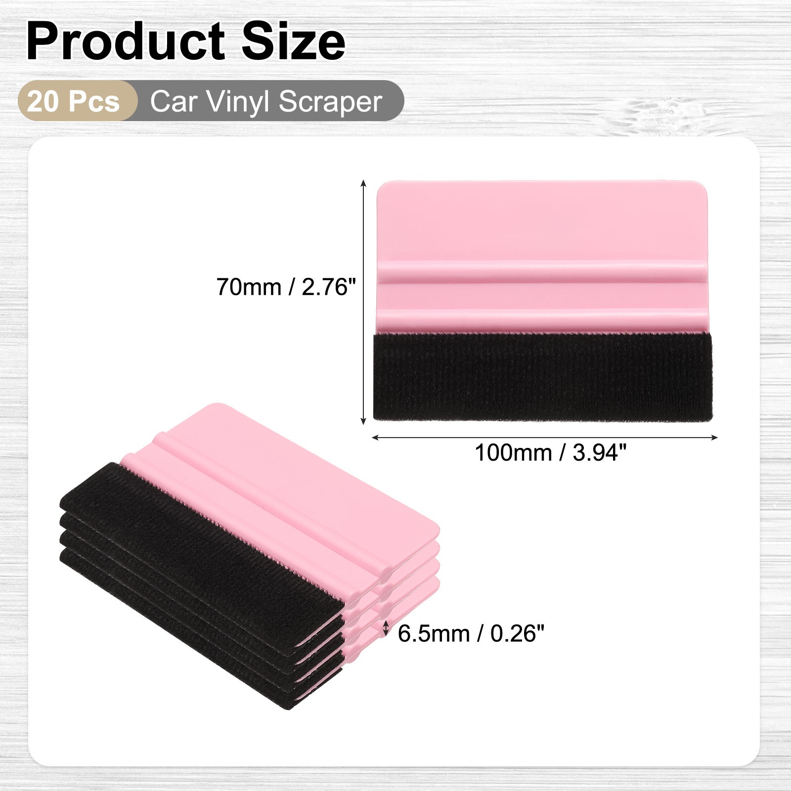 20pcs Car Vinyl Scraper 4 Inch Vinyl Squeegee for Car Window Tint, Pink