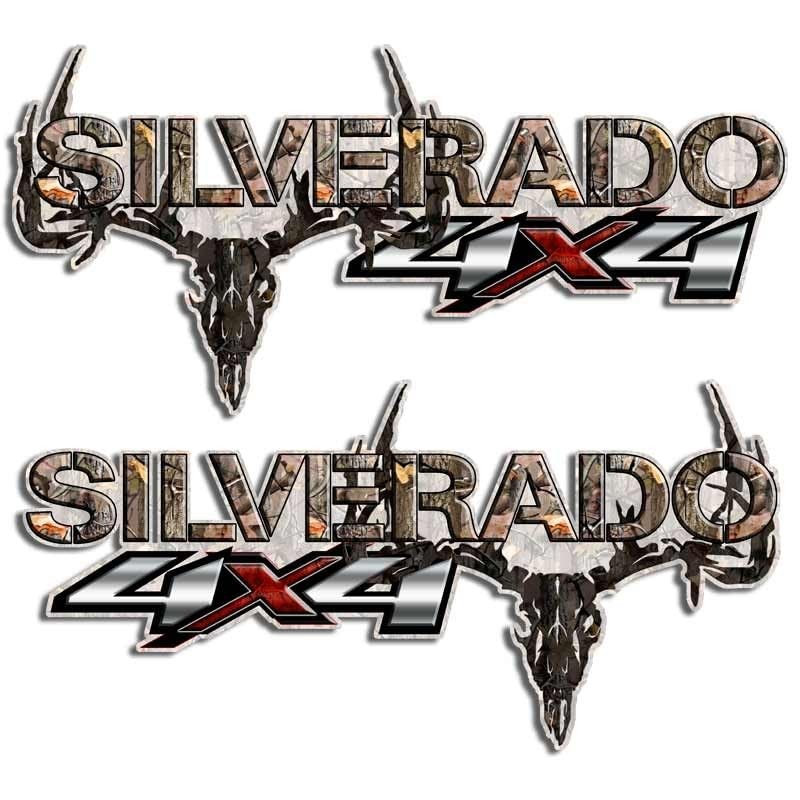 4×4 Camouflage Skull Hunting Decal Set for Silverado Truck – Off-Road Vinyl Stic