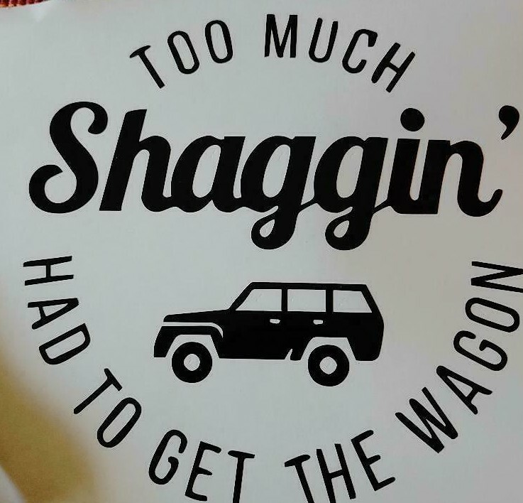 Too Much Shaggin’ Had to get a wagon (6 by 6 inches )