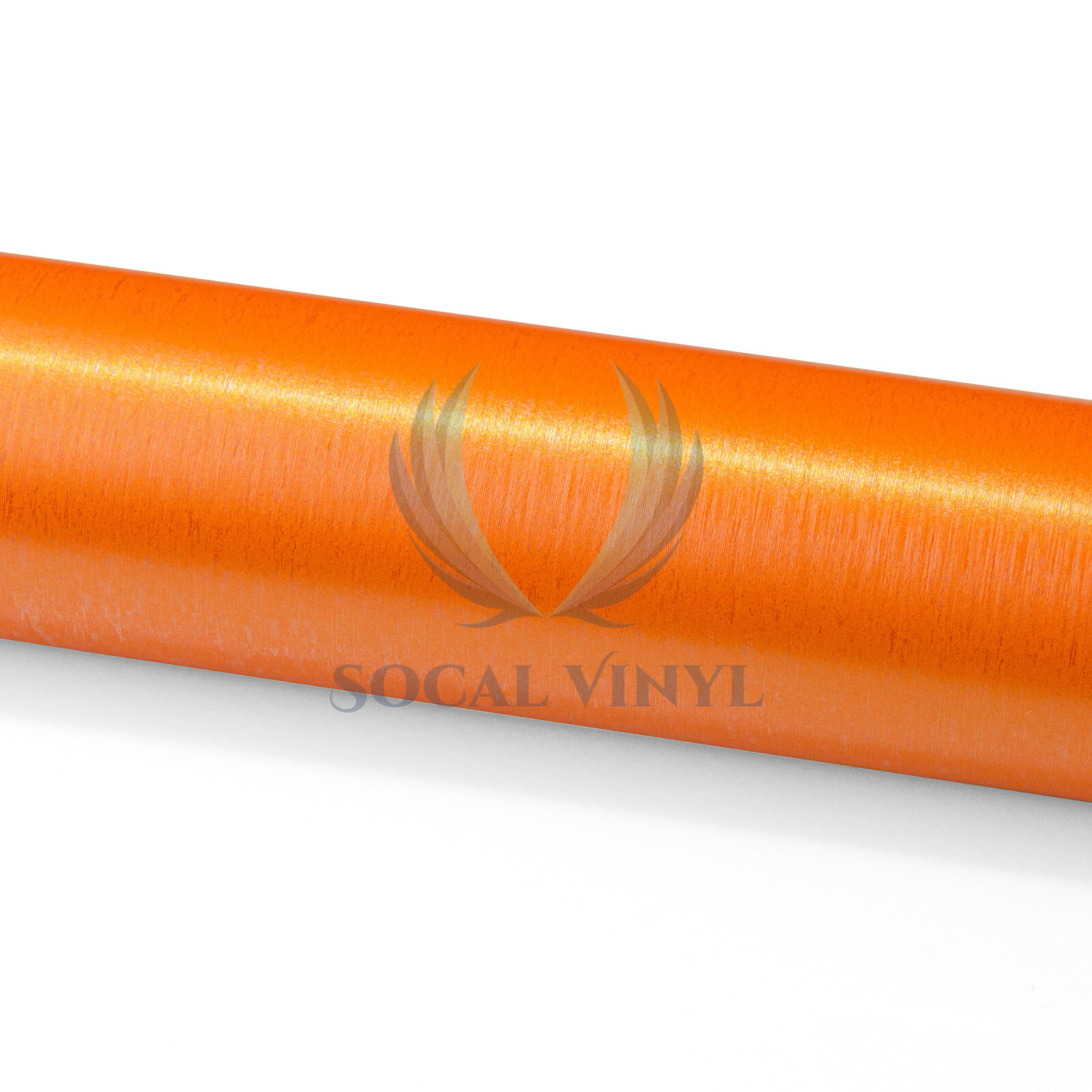 Premium Orange Brushed Aluminum Steel Vinyl Wrap Sticker Film Decal Air Release