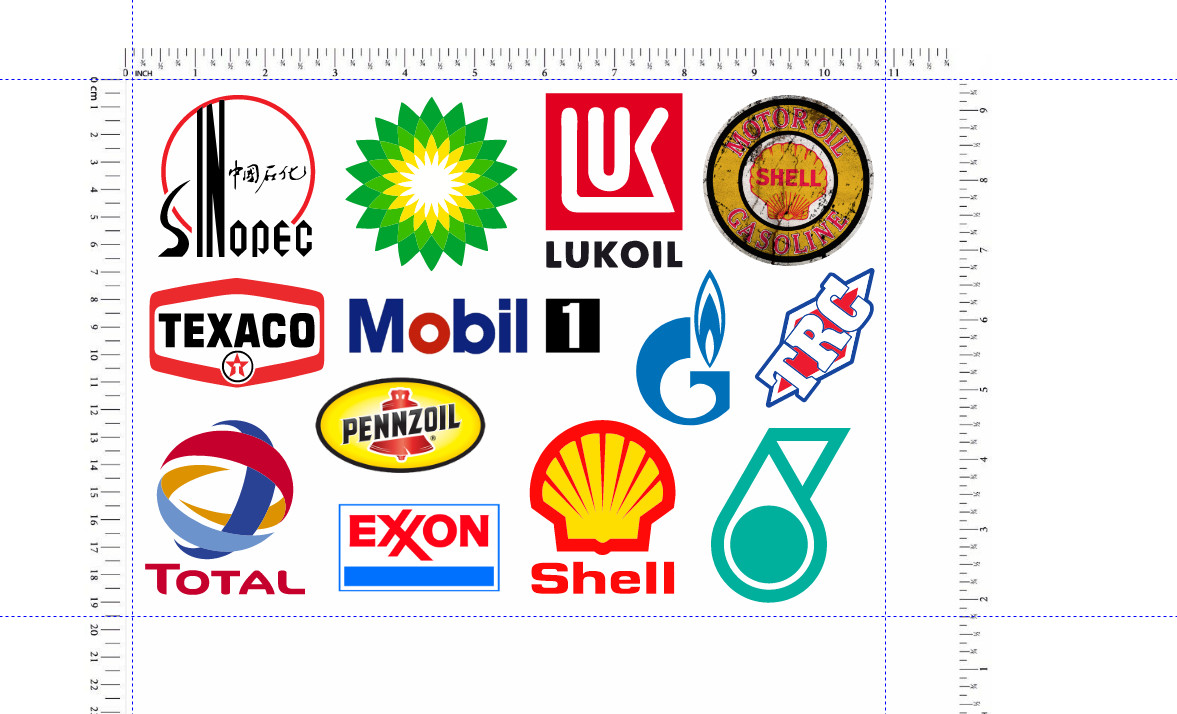 40 Oil Companies Decals Stickers Race High Quality Vinyl FREE SHIP