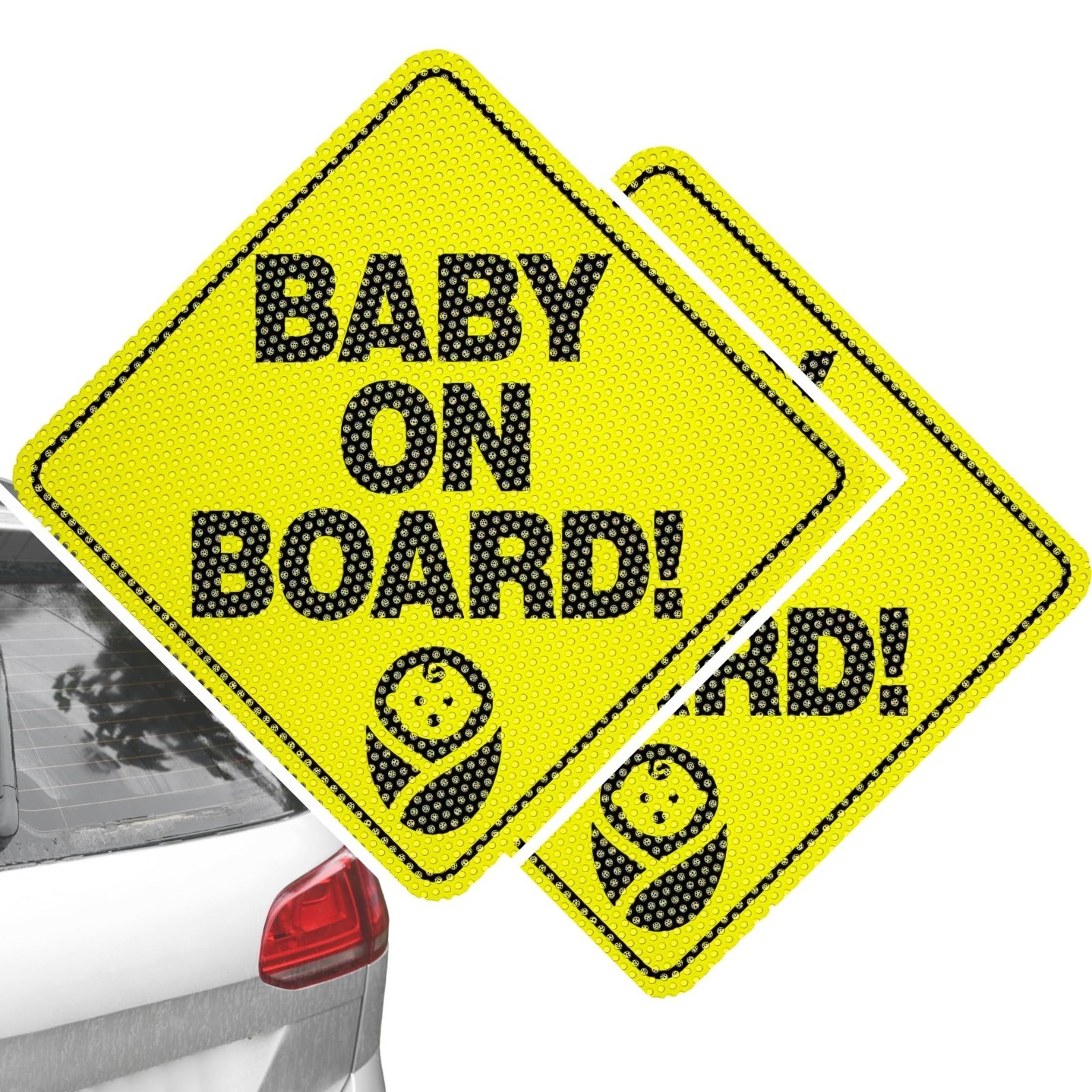 Baby on Board Car Sticker Boy 5″ x 5″ One Way Vision Safety Rear Window Sign
