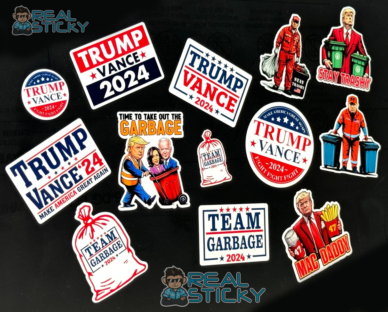 2024 Trump Vance Hard Hat Helmet Sticker Sheet USA POTUS Pack Phone Cup Decal